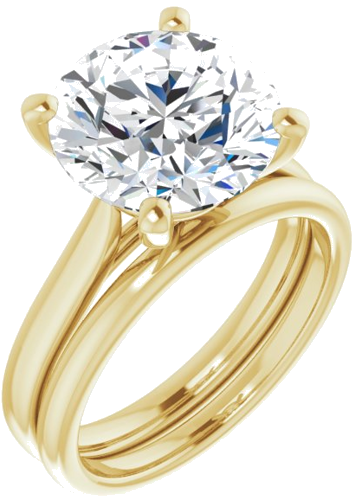 Sužadėtuvių Žiedas „Solitaire“ 585 Geltonojo Aukso Round 11mm (6)