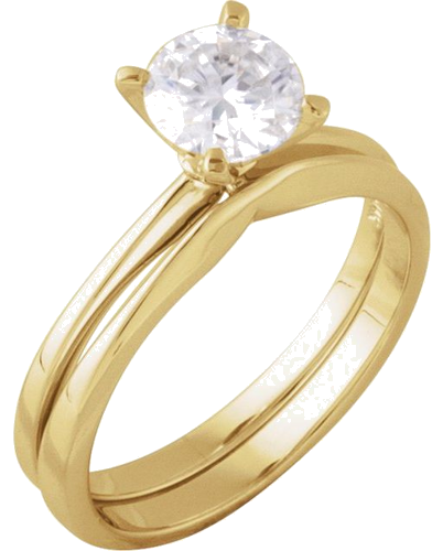 14K Yellow 6.5 mm Round Engagement Ring Mounting (5)