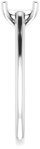 Continuum Sterling Silver  5.5 mm Square Solitaire Engagement Ring Mounting (4)