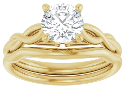 14K Yellow  6.5 mm Round Solitaire Engagement Ring Mounting (8)