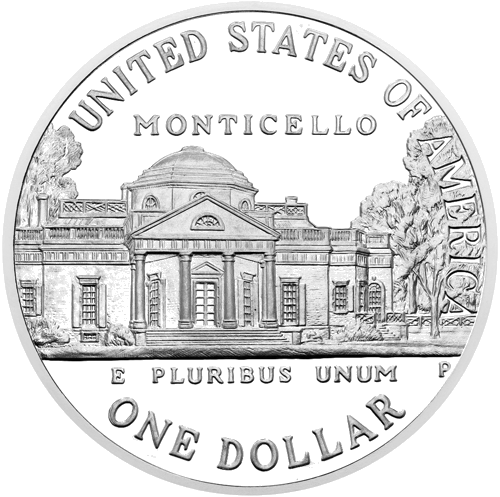 1993 Thom Jefferson USA 1 Dollar Silver Coin (1)