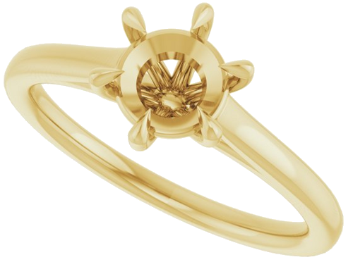 Sužadėtuvių Žiedas „Claw-Pong“ 14k yellow gold Round 6.5mm (5)