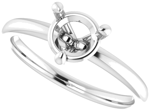 Sužadėtuvių Žiedas „Solitaire“ 14k white gold Round 6.5mm (10)