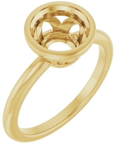 Sužadėtuvių Žiedas „Bezel-Set“ 14k yellow gold Round 8mm (1)