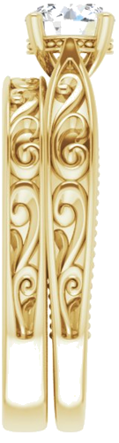 Sužadėtuvių Žiedas „Solitaire Vintage-Inspired“ 14k yellow gold Round 5.8mm (9)
