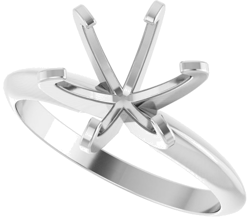 14K White 8.2 mm Round Engagement Ring Mounting (5)