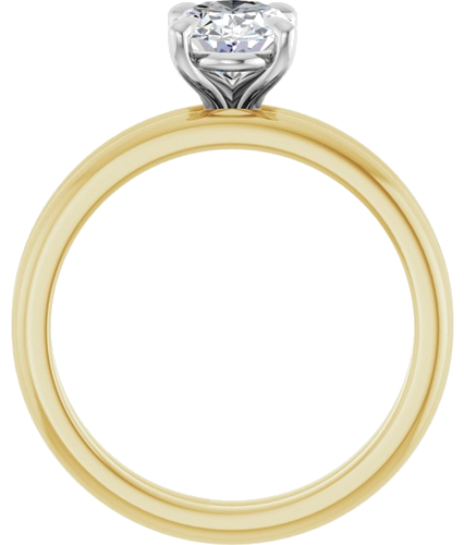 Sužadėtuvių Žiedas 585 Baltojo Ir Geltonojo Aukso Oval 8mm x 6mm (7)