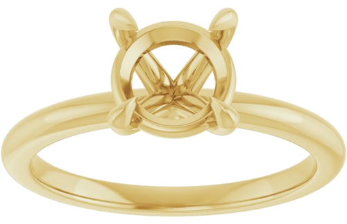 14K Yellow 7.4 mm Round Solitaire Engagement Ring Mounting (3)