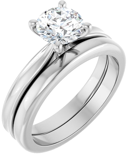 Sužadėtuvių Žiedas 14k white gold Round 6.5mm (6)