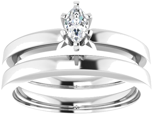 Sužadėtuvių Žiedas „Solitaire“ 14k white gold Marquise 5mm x 3mm (8)