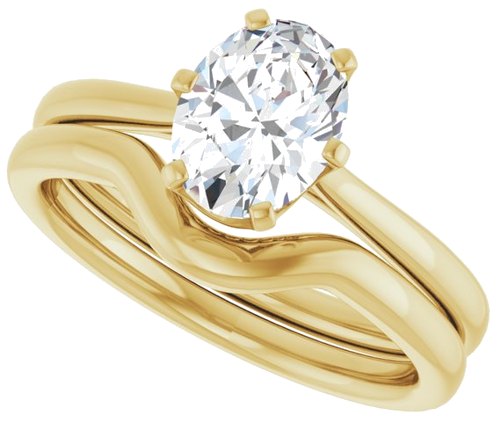 14K Yellow 8x6 mm Oval Engagement Ring Mounting (10)