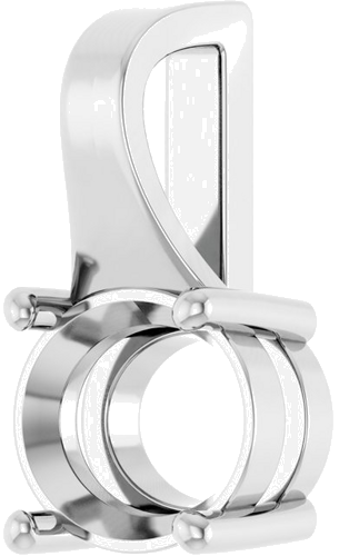 Pakabukas „Solitaire“ 10k white gold Oval 10mm x 8mm (2)