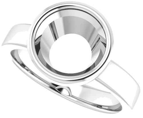 14K White 8.8 mm Round Solitaire Engagement Ring Mounting (5)
