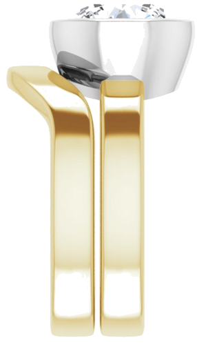 Sužadėtuvių Žiedas „Solitaire“ 585 Baltojo Ir Geltonojo Aukso Round 9.4mm (9)