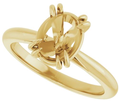 Sužadėtuvių Žiedas „Double Claw-Prong Solitaire“ 14k yellow gold Oval 9mm x 7mm (5)