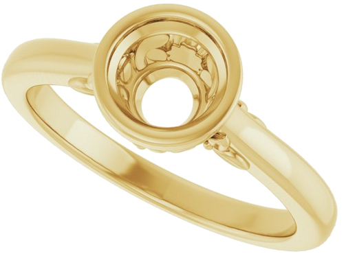 Sužadėtuvių Žiedas „Bezel-Set“ 585 Geltonojo Aukso Round 6mm (5)