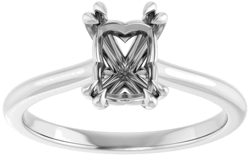 Sužadėtuvių Žiedas „Double Claw-Prong“ 14k white gold Emerald 7mm x 5mm (3)