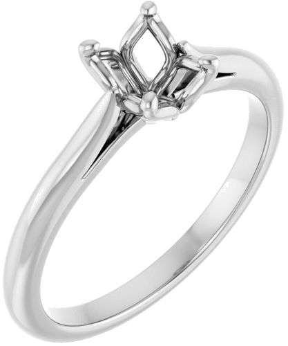 Sužadėtuvių Žiedas „Solitaire“ 417 Baltojo Aukso Oval 7mm x 5mm (1)