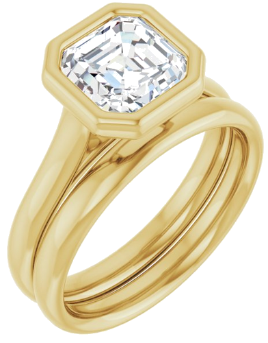 Sužadėtuvių Žiedas „Bezel-Set Solitaire“ 14k yellow gold Asscher 7mm (6)