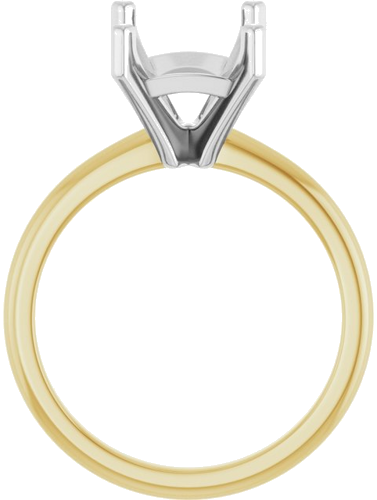 Sužadėtuvių Žiedas 14k yellow/white gold Emerald 10mm x 8mm (2)