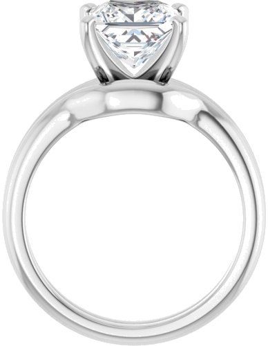 14K White  7x7 mm Square Solitaire Engagement Ring Mounting (7)