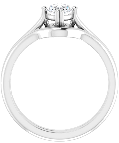 Sužadėtuvių Žiedas „Solitaire“ 750 Baltojo Aukso Oval 7mm x 5mm (7)