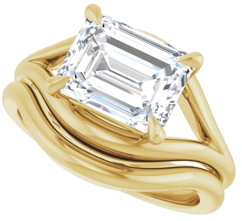Sužadėtuvių Žiedas „Claw-Prong Solitaire“ 14k yellow gold Emerald 9mm x 7mm (10)