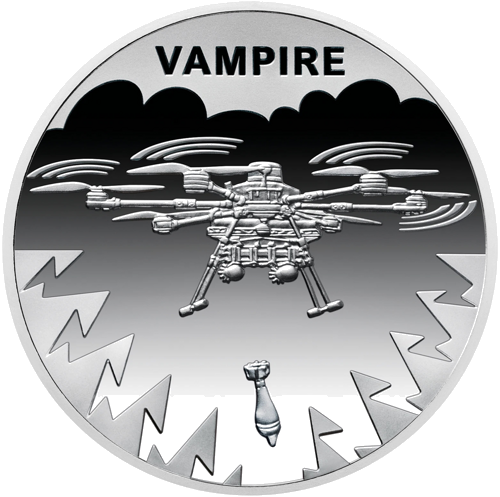 2025 Ukraine Vampire Drone 5 Hryvnias Coin BU in card (2)