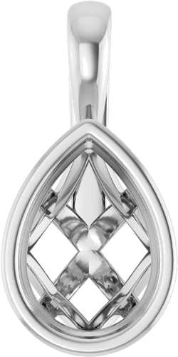14K White 10x7 mm Pear Pendant Mounting (1)