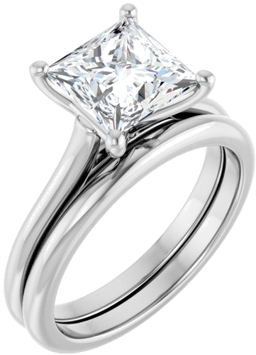 Sužadėtuvių Žiedas „Solitaire“ 417 Baltojo Aukso Square 7mm (6)