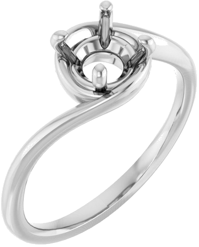 14K White 6.5 mm Round Engagement Ring Mounting (1)