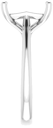 14K White 10x8 mm Emerald Solitaire Engagement Ring Mounting (4)