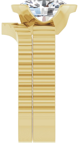 Sužadėtuvių Žiedas „Half-Bezel Solitaire“ 14k yellow gold Oval 10mm x 8mm (9)