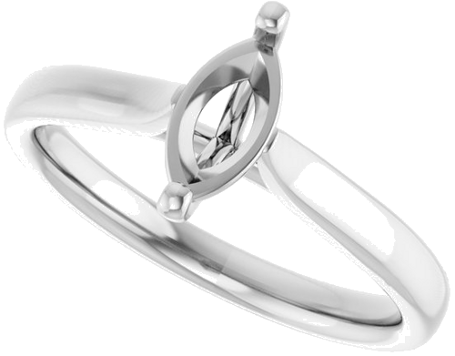 14K White 8x4 mm Marquise Engagement Ring Mounting (5)