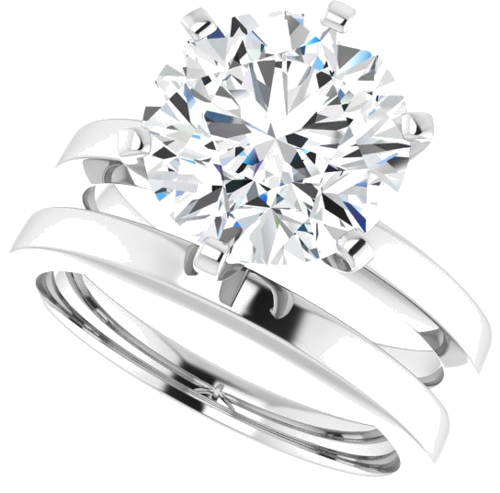 Sužadėtuvių Žiedas „Solitaire“ 14k white gold Round 10mm (10)