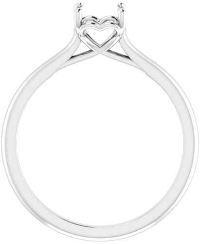 14K White  6 mm Round Solitaire Engagement Ring Mounting (2)