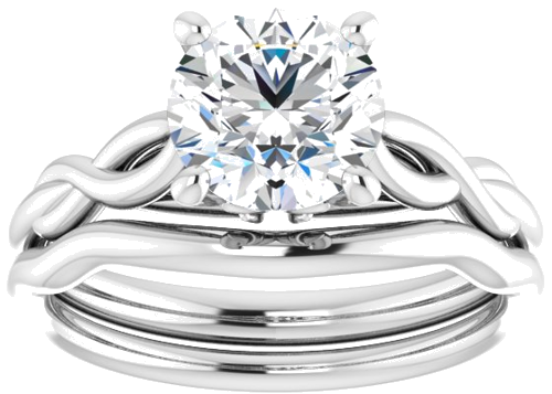 Sužadėtuvių Žiedas „Solitaire“ 585 Baltojo Aukso Round 7.4mm (8)