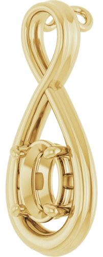 Pakabukas „Infinity-Inspired Solitaire“ 10k yellow gold Oval 7mm x 5mm (2)