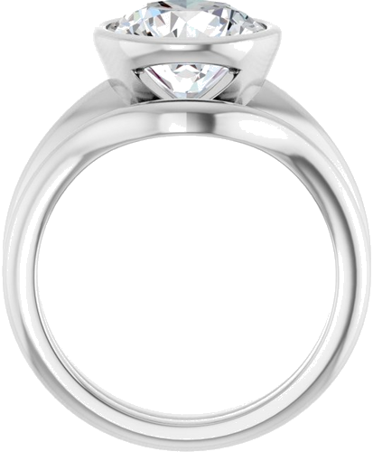 Sužadėtuvių Žiedas „Bezel-Set Solitaire“ 14k white gold Round 9.4mm (7)