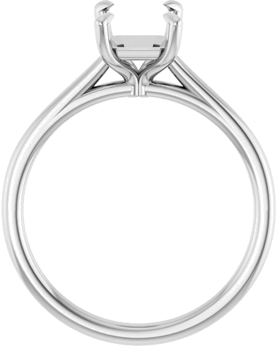 14K White  8x6 mm Emerald Solitaire Engagement Ring Mounting (2)