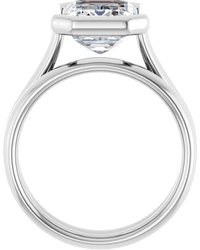 Sužadėtuvių Žiedas „Bezel-Set Solitaire“ 585 Baltojo Aukso Emerald 10mm x 8mm (7)