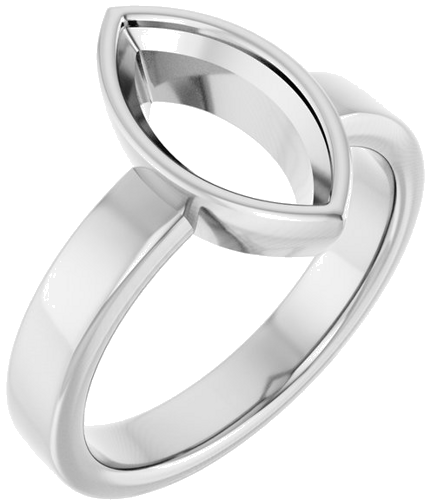 14K White 12x6 mm Marquise Solitaire Engagement Ring Mounting (1)
