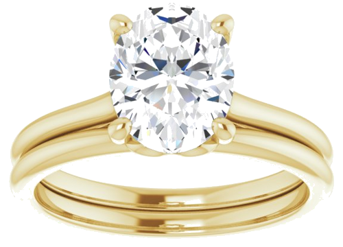 14K Yellow  9x7 mm Oval Solitaire Engagement Ring Mounting (8)