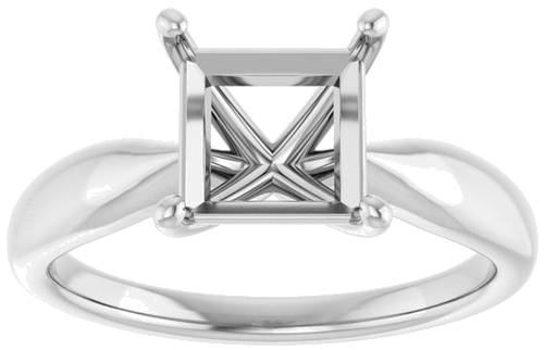 Sužadėtuvių Žiedas 14k white gold Square 7mm (3)
