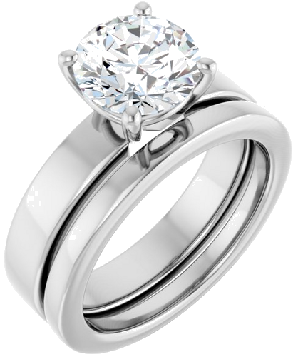 Sužadėtuvių Žiedas „Solitaire“ 585 Baltojo Aukso Round 8.2mm (6)