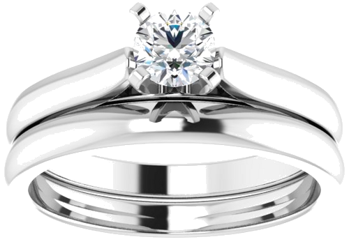 14K White 4.5 mm Round Solitaire Engagement Ring Mounting (7)