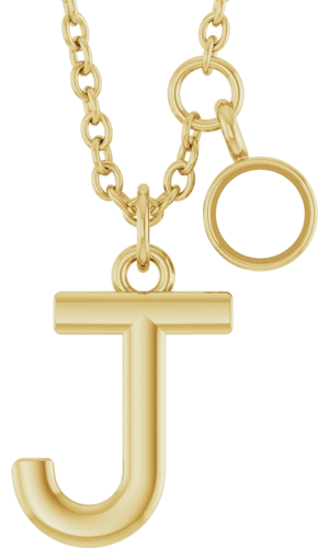 Pakabukas „Accented Initial“ 14k yellow gold Round 3mm (1)