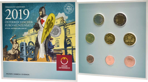 2019 Austrija BU Euro monetų rinkinys (3)
