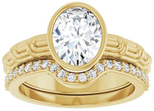 Sužadėtuvių Žiedas „Solitaire“ 585 Geltonojo Aukso Oval 9mm x 7mm (8)