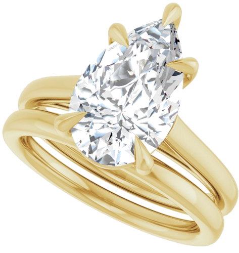 Sužadėtuvių Žiedas „Claw-Pong“ 14k yellow gold Pear 13mm x 8mm (10)